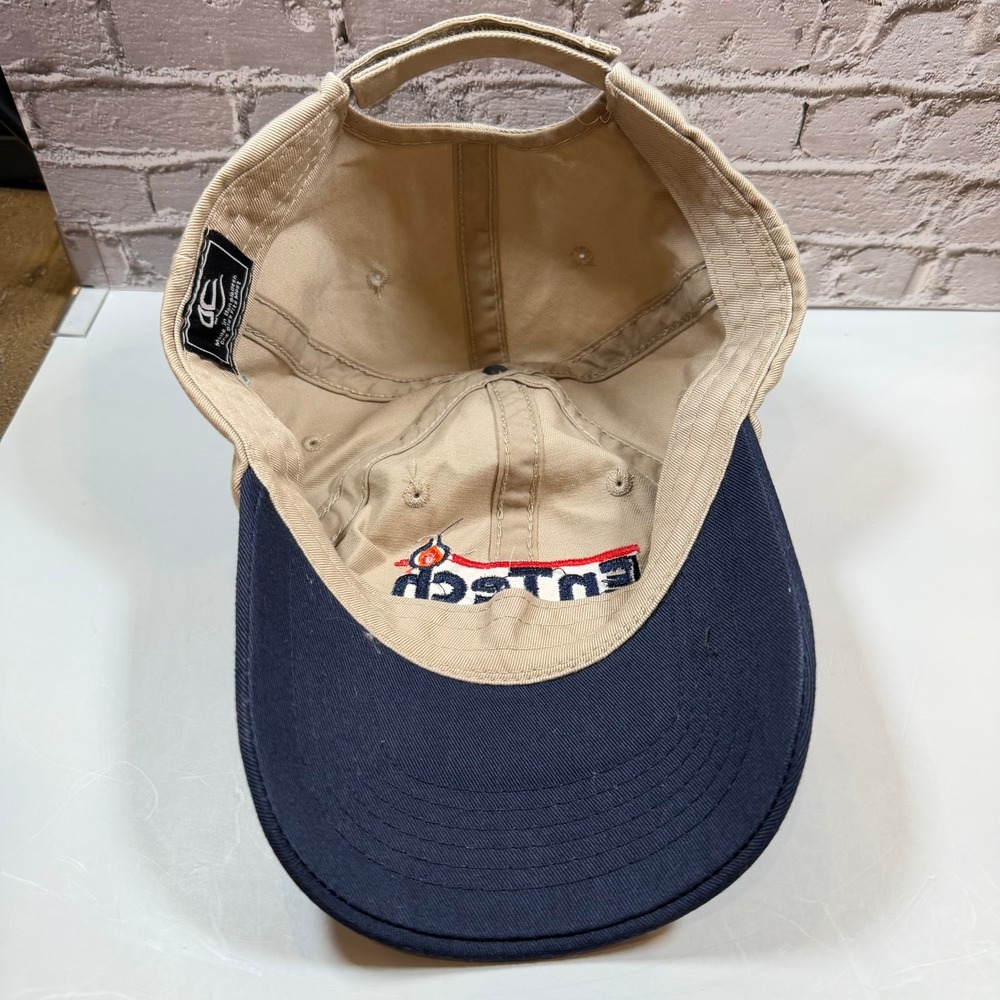 EnTech Consulting Corporation Hat Mens OSFM Tan Navy Blue Embroidered Dad Cap - Picture 6 of 7